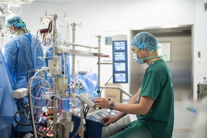 Máy tim phổi nhân tạo thay thế hoạt động của tim phổi trong quá trình phẫu thuật