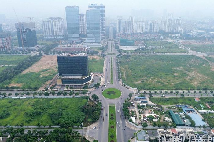 Khu Ngoại giao đoàn và Tây Hồ Tây nhìn từ trên cao. Ảnh: T.Anh