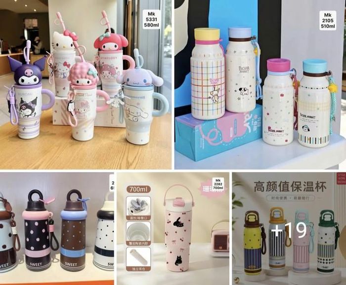 Bình giữ nhiệt đa dạng về kiểu dáng, dung tích và mức giá, thu hút đông đảo người tiêu dùng, đặc biệt là học sinh, sinh viên và nhân viên văn phòng. Ảnh chụp màn hình.