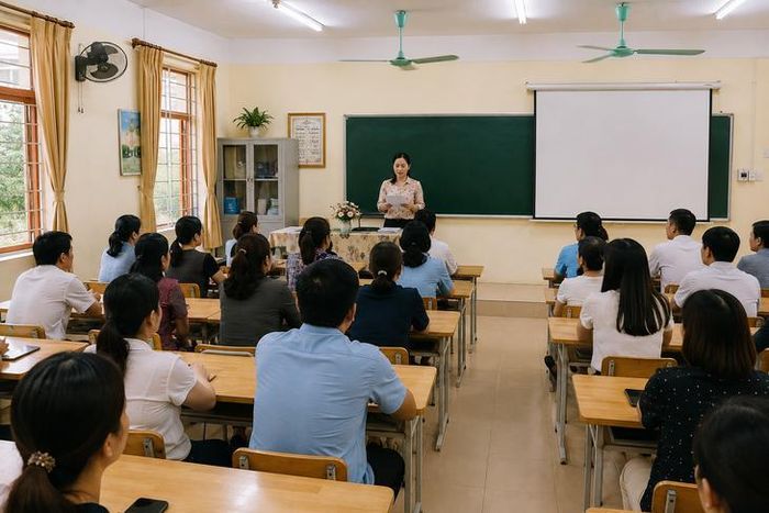 Dự thảo quy định Hội nghị cha mẹ học sinh được tổ chức hai lần trong một năm học, gồm Hội nghị đầu năm học và Hội nghị cuối năm học. Ảnh minh họa AI