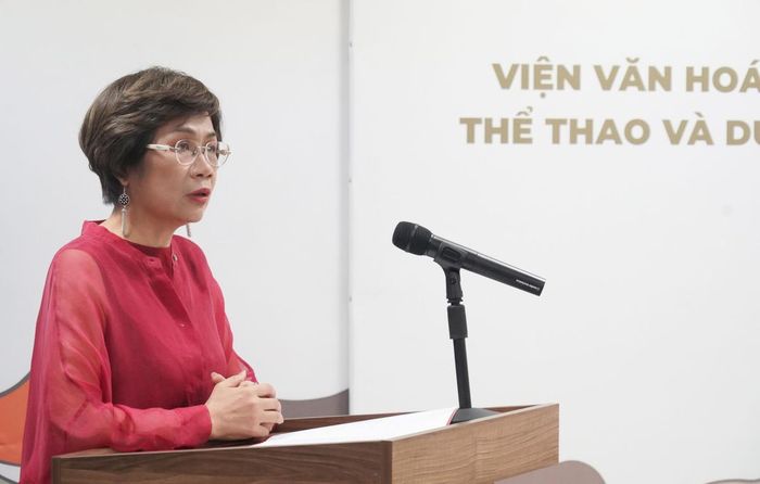 PGS.TS Nguyễn Thị Thu Phương, Viện trưởng Viện Văn hóa, Nghệ thuật, Thể thao và Du lịch Việt Nam phát biểu. Ảnh: Đức Minh.