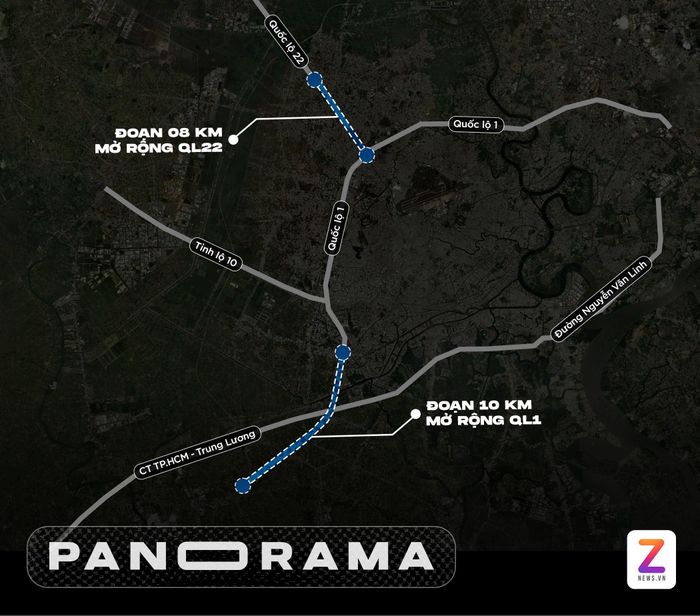  Vị trí hai quốc lộ ở cửa ngõ TP.HCM sẽ được mở rộng. Đồ họa: Phan Nhật. 
