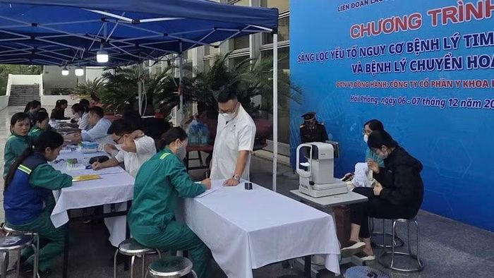 Tầm soát sức khỏe cho người lao động ở thành phố Hải Phòng năm 2025. (Ảnh tư liệu: XUÂN TRƯỜNG)