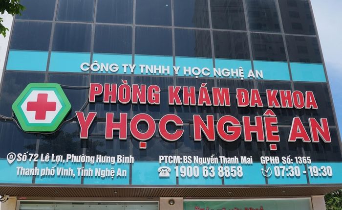  Phòng khám Đa khoa Y học Nghệ An. Ảnh: Công an tỉnh Nghệ An 