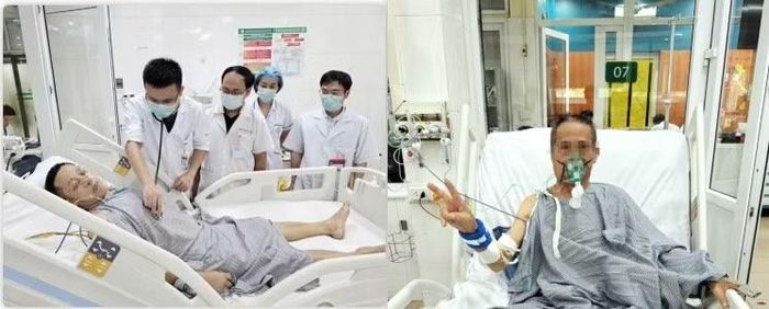 Ban lãnh đạo Viện Y học nhiệt đới Bạch Mai khám và động viên người bệnh - Ảnh BVCC
