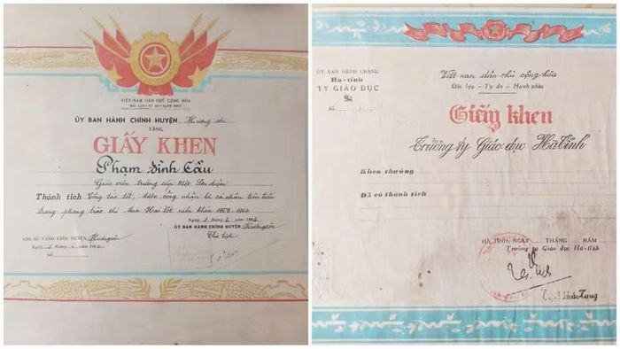 Quá trình công tác trong ngành Giáo dục, thầy Phạm Đình Cầu được nhiều cấp ngành ghi nhận, khen thưởng.