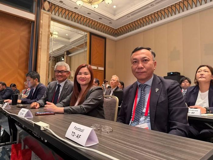 Chủ tịch Liên đoàn bóng đá Việt Nam, ông Trần Quốc Tuấn ở lễ bốc thăm