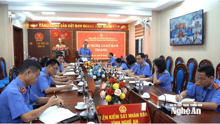 Hội nghị giao ban cán bộ cốt cán Viện Kiểm sát nhân dân tỉnh Nghệ An. Ảnh: Minh Tân