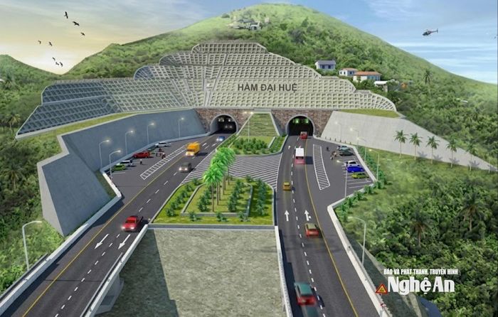 Hầm Đại Huệ khi hoàn thành đưa vào khai thác. Ảnh phối cảnh: Nguyễn Toàn