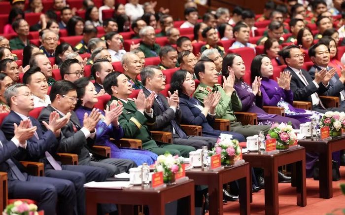 Hội nghị năm nay có sự tham dự của 310 đại biểu tiêu biểu đại diện cho hàng triệu người có công trên cả nước. (Ảnh: VG/Vietnam+)