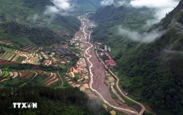 Xã Mường La là một trong những địa phương của tỉnh Sơn La chịu ảnh hưởng, thiệt hại nặng nề khi thiên tai, mưa lũ xảy ra. (Ảnh: Quang Quyết/TTXVN)