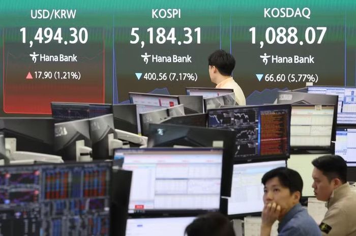 Bảng chỉ số chứng khoán tại Seoul, Hàn Quốc. (Ảnh minh họa. Yonhap/TTXVN)