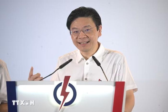 Thủ tướng Singapore Lawrence Wong phát biểu tại Singapore. (Ảnh: THX/TTXVN)