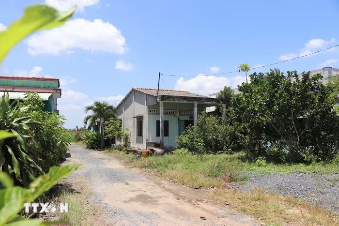 Căn nhà tình nghĩa của bà Nguyễn Thị Lệ tại ấp 3, xã Vàm Cỏ, tỉnh Tây Ninh. (Ảnh: Đức Hạnh/TTXVN)