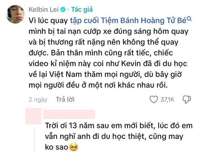 Nam diễn viên bất ngờ tiết lộ lý do vắng mặt 13 năm trước là do gặp tai nạn trên đường đi ghi hình.