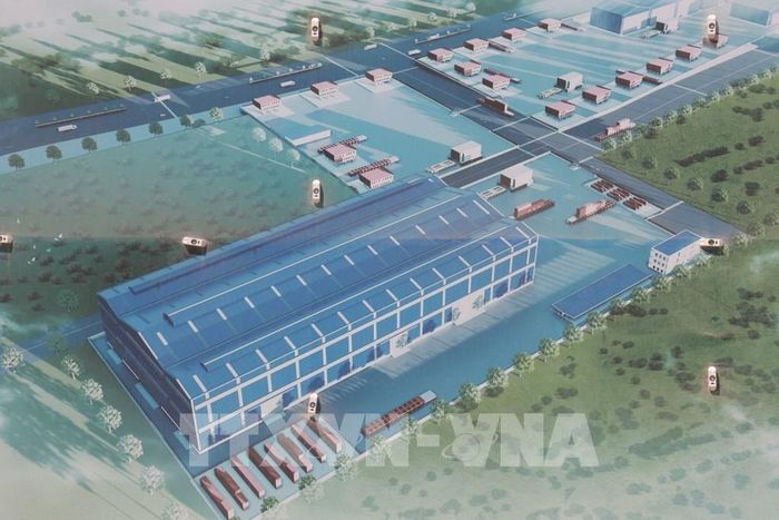 Phối cảnh Dự án Nhà máy gia công khối kiện (Block) đóng mới tàu thủy. Ảnh: Xuân Triệu - TTXVN