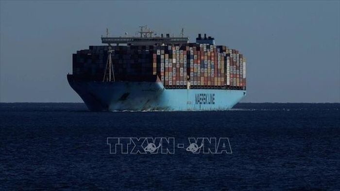 Tàu chở hàng của công ty Maersk (Đan Mạch). Ảnh: IRNA/TTXVN