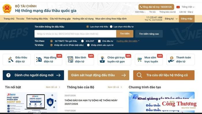 Thông tin về các gói thầu lựa chọn nhà thầu theo hình thức chỉ định thầu sẽ được đăng tải trên hệ thống mạng đấu thầu quốc gia.