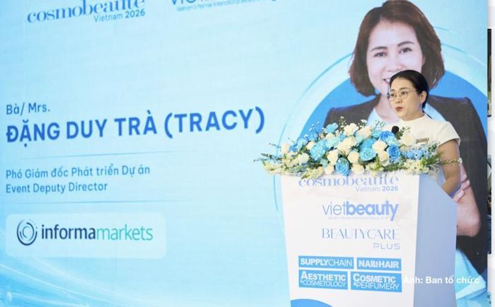 Bà Đặng Duy Trà - Phó Giám đốc Phát triển dự án, Informa Markets Vietnam phát biểu tại lễ khai mạc.