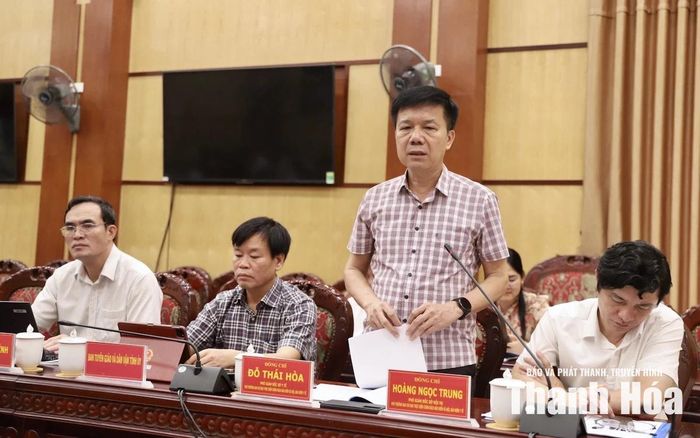 Phó Giám đốc Sở Y tế Đỗ Thái Hòa, Phó Trưởng Ban Chỉ đạo phát biểu tại hội nghị.