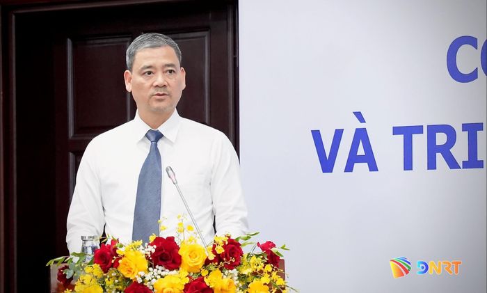 Phó Chủ nhiệm Ủy ban Biên giới quốc gia Nguyễn Hoàng Hải phát biểu tại hội nghị. Ảnh: T.CÔNG