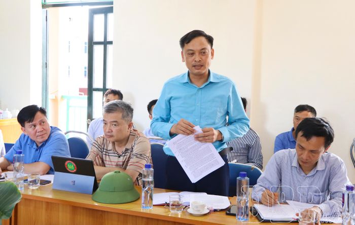 Lãnh đạo Ủy ban Kiểm tra Tỉnh ủy phát biểu tại buổi làm việc.