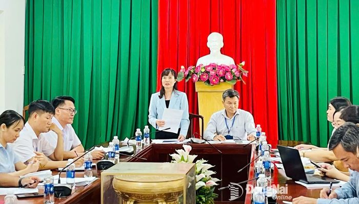 Phó Chủ tịch Hội Liên hiệp phụ nữ thành phố, Trưởng đoàn giám sát Nguyễn Thanh Phương phát biểu tại buổi làm việc. Ảnh: CTV