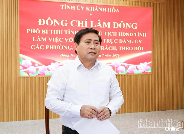 Đồng chí Lâm Đông phát biểu chỉ đạo tại buổi làm việc.