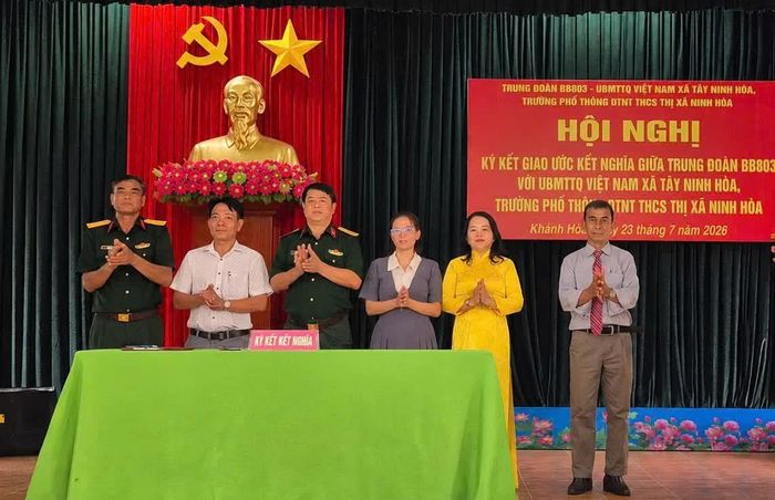 Các đơn vị thực hiện nghi thức ký kết.