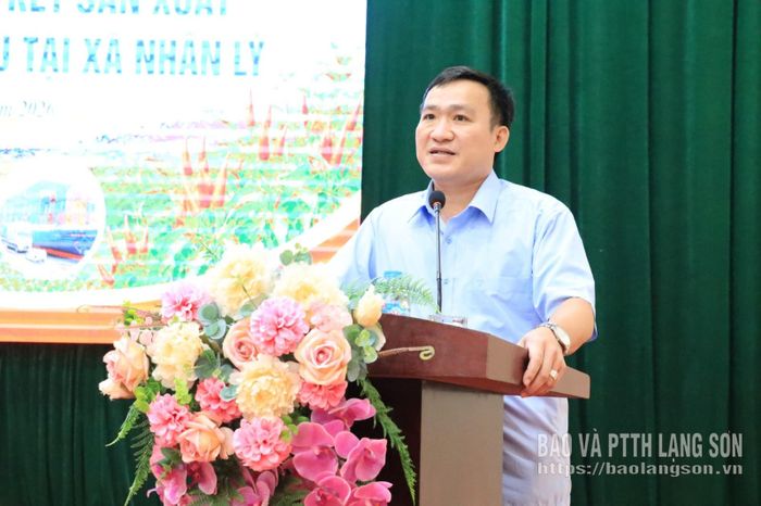 Lãnh đạo Đảng ủy xã Nhân Lý phát biểu tại hội thảo