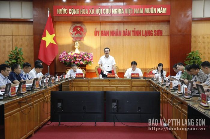 Đồng chí Nguyễn Cảnh Toàn, Phó Bí thư Tỉnh ủy, Chủ tịch UBND tỉnh phát biểu kết luận cuộc họp