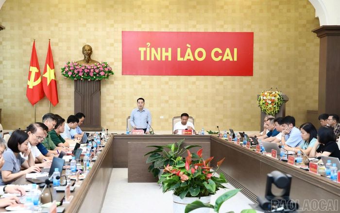 Đồng chí Nguyễn Tuấn Anh - Phó Bí thư Tỉnh ủy, Chủ tịch UBND tỉnh, Trưởng Ban Chỉ đạo phát biểu kết luận phiên họp.