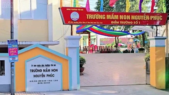 Trường Mầm non Nguyễn Phúc, phường Yên Bái, trên cơ sở sáp nhập 4 đơn vị nhà trường.