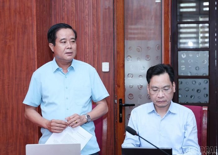 Đồng chí Phan Đăng Toàn - Ủy viên Ban Thường vụ, Trưởng Ban Nội chính Tỉnh ủy phát biểu tại buổi làm việc.