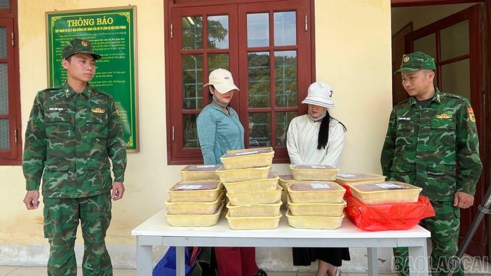 31 kg tôm hùm đất cùng 2 đối tượng bị BĐBP bắt giữ.