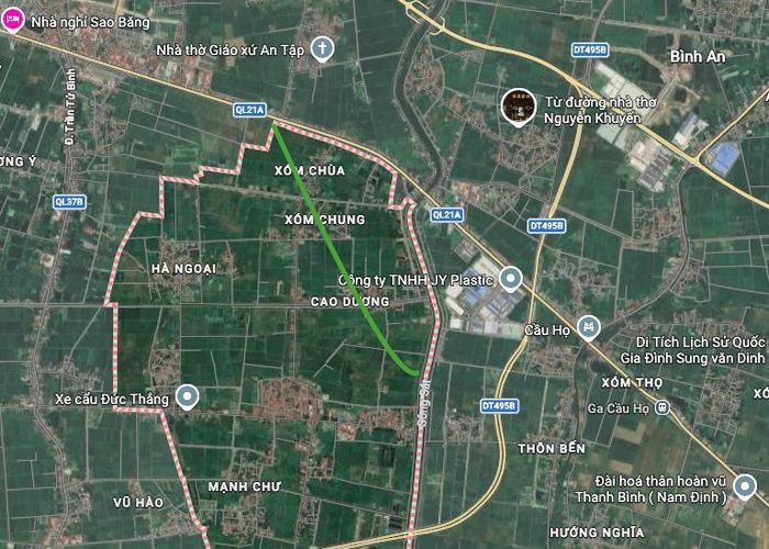 Hình ảnh thực địa trên Google vệ tinh.