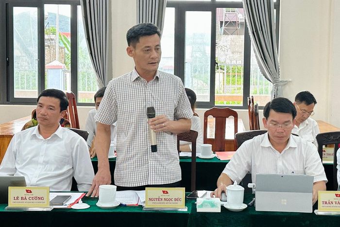 Ông Nguyễn Ngọc Đức, Phó Giám đốc Sở Tài chính phát biểu tại buổi làm việc
