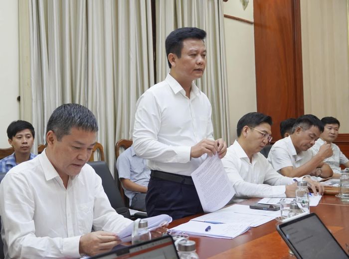 Đại diện lãnh đạo Sở Nông nghiệp và Môi trường phát biểu tại buổi làm việc - Ảnh: H.L