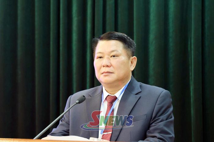 Đồng chí Lò Minh Hùng, Phó Bí thư Thường trực Tỉnh ủy, Chủ tịch HĐND tỉnh phát biểu chào mừng tại hội nghị.