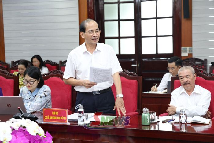 Lãnh đạo Hiệp hội Doanh nghiệp tỉnh phát biểu tại hội nghị.