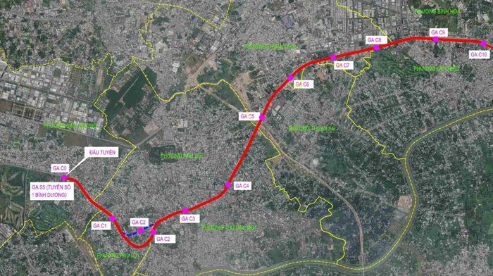 Điểm đầu tuyến metro từ ga S5.