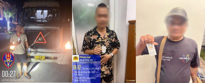Qua công tác tuần tra, kiểm soát trên các tuyến giao thông trọng điểm, Đội CSGT đường bộ số 1, Phòng Cảnh sát giao thông Công an tỉnh Quảng Ninh đã phát hiện 3 trường hợp người điều khiển phương tiện dương tính với chất ma túy. (Ảnh: Công an tỉnh Quảng Ninh).