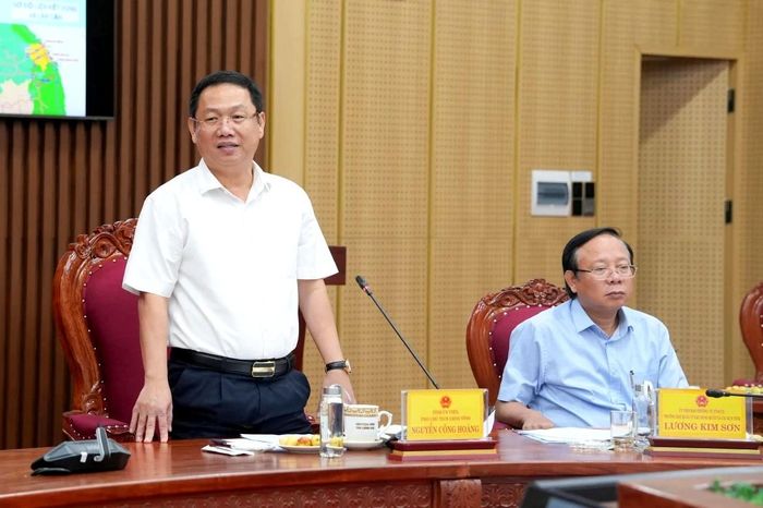 Ông Nguyễn Công Hoàng, Phó Chủ tịch UBND tỉnh Quảng Ngãi phát biểu tại buổi làm việc