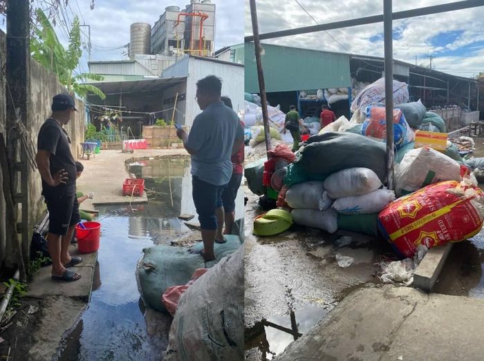 Hộ kinh doanh thu mua phế liệu của ông Nguyễn Văn Tân tại xã Bình An bị kiểm tra xử phạt. (Ảnh: Công an An Giang)