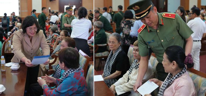 Đại diện Thành ủy và Công an TP. Hồ Chí Minh tặng quà đại biểu dự chương trình