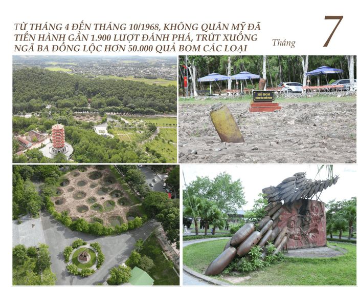 Những hố bom tại Khu di tích Ngã ba Đồng Lộc