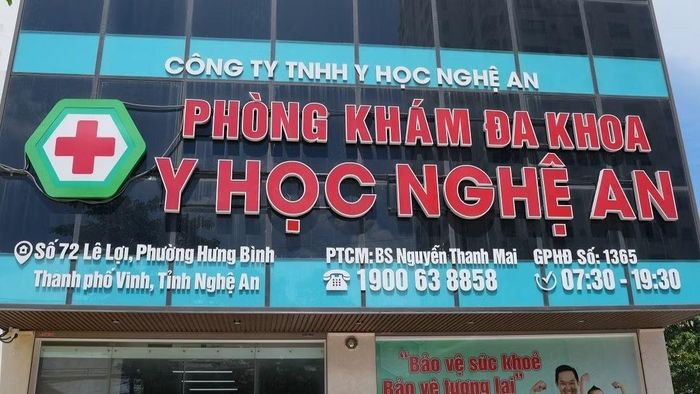 Hiện trường Phòng khám đa khoa Y học Nghệ An.