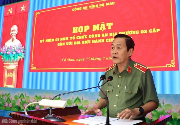 Thiếu tướng Hồ Việt Triều, Giám đốc Công an tỉnh phát biểu tại buổi họp mặt.