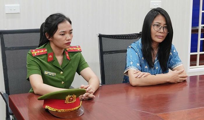 Cơ quan Công an làm việc với các đối tượng: Nguyễn Tất Tín, Lê Thị Dung và Hà Thị Bình. Ảnh: Công an Nghệ An