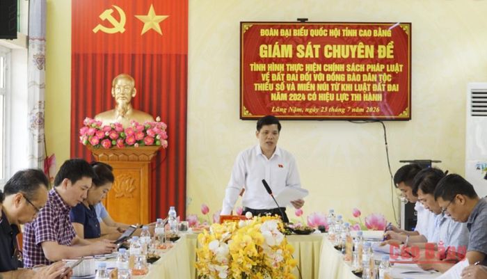 Đồng chí Dương Mạc Kiên, Phó Trưởng đoàn chuyên trách Đoàn ĐBQH tỉnh kết luận buổi giám sát.